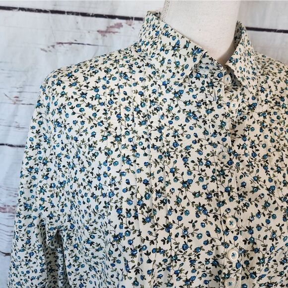 Dubarry of Ireland Brookline Button Front Floral Top Size 12 NWT - Picture 4 of 7